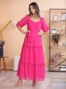 Women Dresses - Màu Hồng Tươi - Xem 2