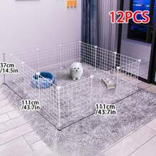 DIY Biały Ogrodzenie dla zwierząt Wewnętrzne Pies Klatka Mały pies Krata Drzwi Ochrona Panel Mieszana