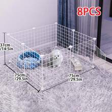 DIY Biały Ogrodzenie dla zwierząt Wewnętrzne Pies Klatka Mały pies Krata Drzwi Ochrona Panel Mieszana