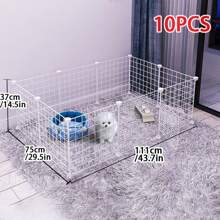 DIY Biały Ogrodzenie dla zwierząt Wewnętrzne Pies Klatka Mały pies Krata Drzwi Ochrona Panel Mieszana