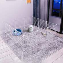 DIY Biały Ogrodzenie dla zwierząt Wewnętrzne Pies Klatka Mały pies Krata Drzwi Ochrona Panel Mieszana