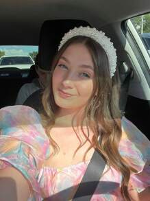 Diadema acolchada de perlas falsas elegante para boda, diadema acolchada de perlas marfil con velo, diadema de perlas, diadema acolchada de novia, diadema acolchada para uso formal, accesorio de pelo de boda, accesorio para despedida de soltera, accesorio de Halloween