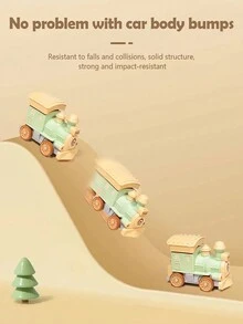 Modelo De Tren Eléctrico Inercial Divertido De Dibujos Animados Con Música Y Luz, Interesante Juguete Educativo Para Niños, Regalo De Vacaciones - Rosa Pálido - Ver 7