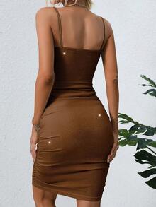 Women Dresses - Màu nâu  Mocha - Xem 4