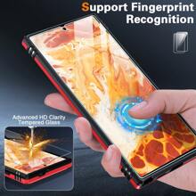 Unbeinst Compatible With Samsung Galaxy S24 Ultra Case, S24 Ultra Case Built In Slide Camera Cover & Rotatable Kickstand Ring [2 * Screen Protector] Shockproof Protective Case Compatible With Samsung S24 Ultra - Red - View 3