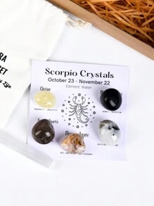 1 Set Conjunto De Regalo De Cristales De Constelaciones, Cristales Curativos De Signos Del Zodiaco Piedras De Nacimiento, Regalos De Piedras Curativas De La Astrología