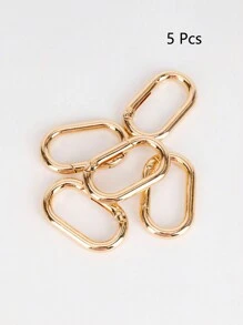 金屬橢圓形彈簧扣可以打開的鑰匙扣袋掛鉤狗鍊扣配件 - 金色 - 查看 1