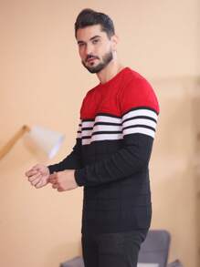 Men Knit Tops - Đỏ - Xem 4