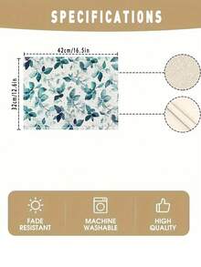 4pcs Thực vật Hoa văn lá Bàn Vải , Chống nóng , Không trượt , Có thể giặt được , Thích hợp Đối với Bữa tiệc ngày lễ , Phòng ăn Đồ trang trí In , Khách sạn , Nhà hàng Và Phòng bếp - màu xanh lá - Xem 3