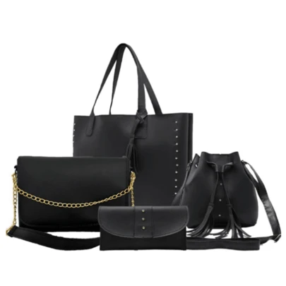 Kit Bolsa 4 Peças Ombro Transversal Básica Dia a Dia
