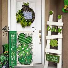 1 件快乐圣帕特里克节花园旗（不含旗杆），12x18 英寸垂直双面水牛格子庭院旗