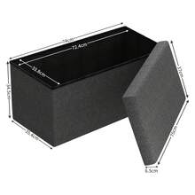 Folding Storage Ottoman Box Footstool Pouffe Seat Stool Home Chair Foot Bench - Gris Oscuro - Ver 6