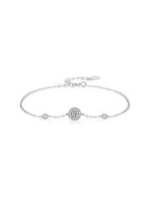 1 Peça Braceletes De Corrente De Design Simples Redondos De Prata Esterlina 925 Da Moda Para Declaração De Presente De Joias Femininas