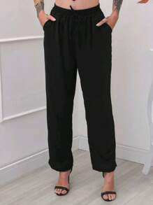 Women Pants - 黑色 - 查看 1