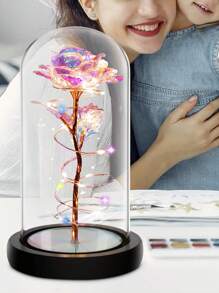 1pc Eternal Red Rose Design, Perfect For Creating Ambiance - White - View 4
