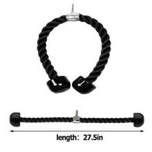 1pc Black Tricep Rope, Cable Attachment For Cable Machine, Pulley System Gym Equipment, Pull Down Exercise Rope - Suitable For Home Gym Use - Black - View 2