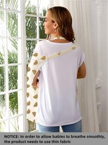 Soft & Breathable Floral Print Nursing Cover Top, For Mothers To Use While Breastfeeding, Spring/Summer