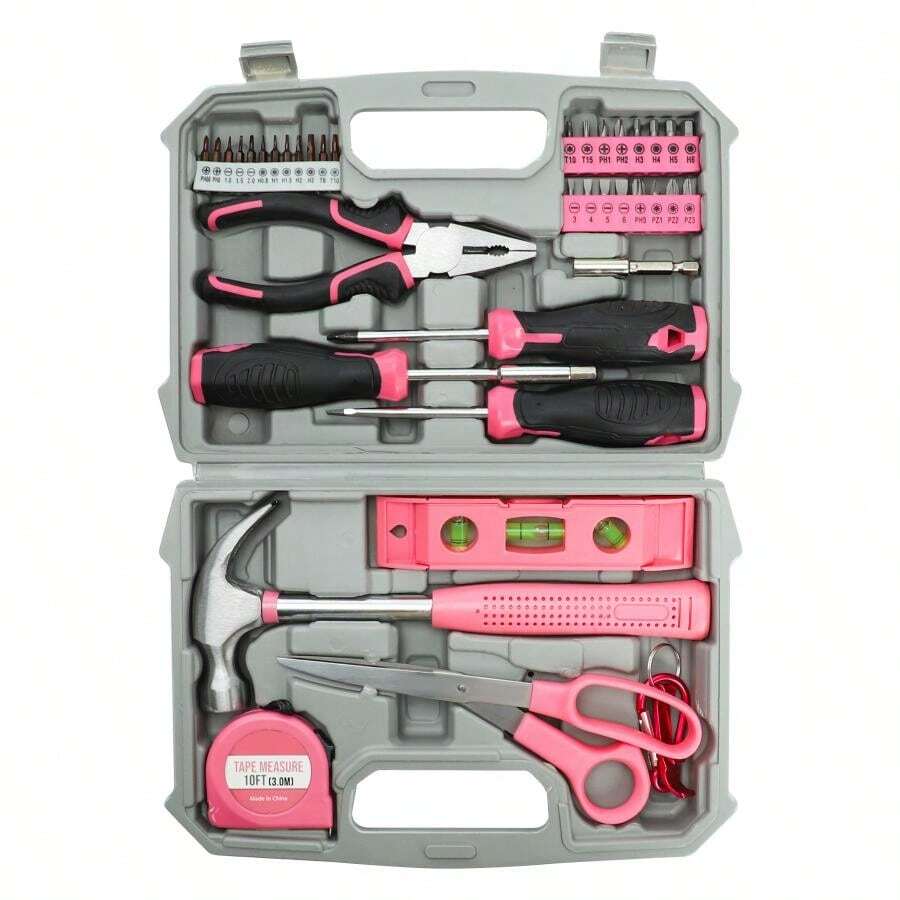 14in X 11in Pink Tool Set, Tool Kit For DIY, Necessities For Daily Decoration And Maintenance, Creative Gift For Ladies - Pink - View 1