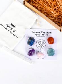 1 Set Conjunto De Regalo De Cristales De Constelaciones, Cristales Curativos De Signos Del Zodiaco Piedras De Nacimiento, Regalos De Piedras Curativas De La Astrología