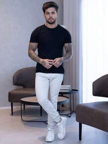 Men Pants - 白色 - 查看 6