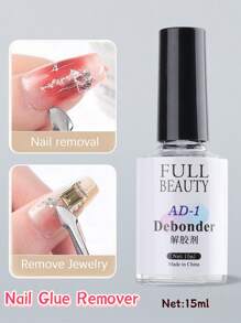 2 件/套 10 克透明假指甲膠拋光劑 + 指甲膠脫粘劑（去除快速溶解液）,假指甲尖膠帶刷,延伸和加固膠裝飾凝膠快乾美甲工具除膠劑套裝 - 彩色 - 查看 5