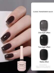 1個10毫升透明黑色凝膠指甲油,常見用於顯示白色和冰酷效果,適用於美甲沙龍 - 無色 - 查看 1