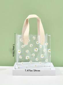 Clear PVC Gift Bags With Handles, Small Plastic Tote Bags Transparent Gift Wrap Bags Reusable Shopping Bags For Wedding Candy Bags - Multicolor - View 2