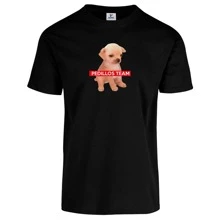 Playera de moda para Hombre 1 Pza Estampado Pedillos Team Perrito Panzón - Negro - Ver 2
