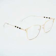 Lentes Para Vista Cansada Bloqueo De Luz Azul Cuadrados - Dorado - Ver 3