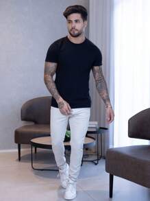 Men Pants - 白色 - 查看 3