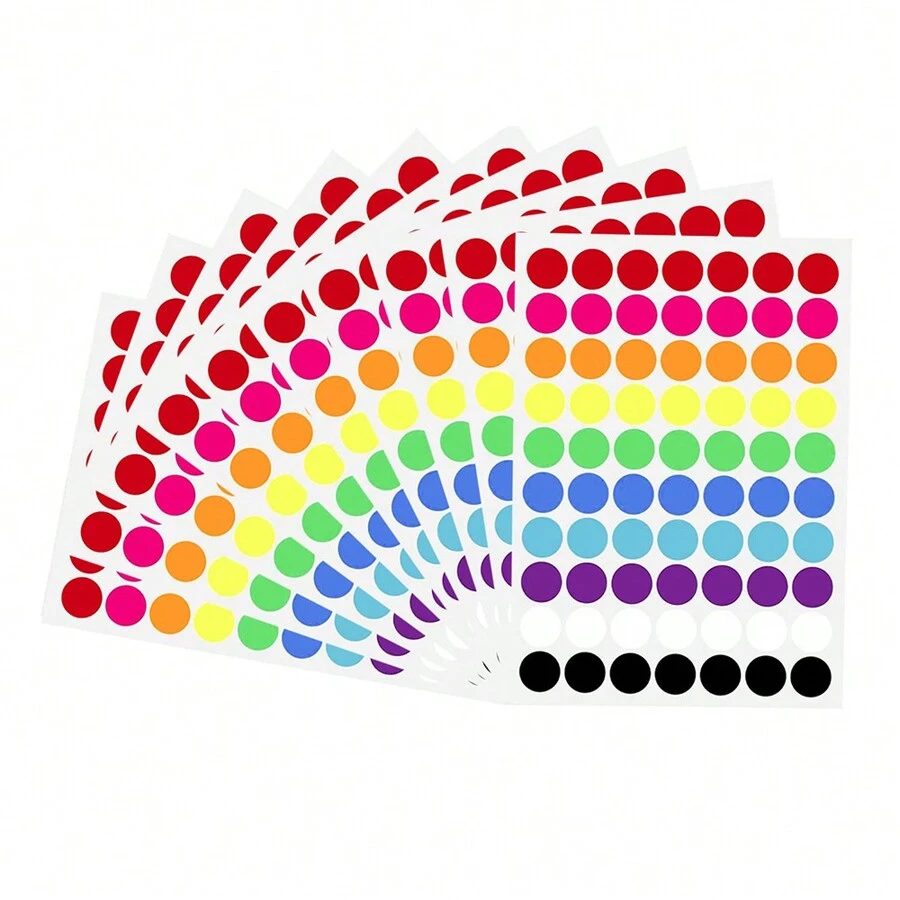 700 Piezas Etiquetas Adhesivas De Puntos De Colores, Etiquetas Redondas De Codificación De Color, Etiquetas Adhesivas De Puntos Circulares De Puntos Polacos Para Oficina, Aula, Papeles, Etc - Amarillo - Ver 1