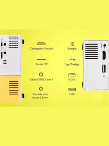 Projetor De Imagem Portátil 1080p Hd Show Retroprojetor - Amarelo - Visão 4