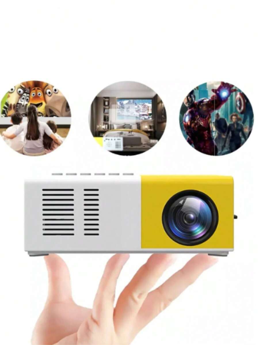 Projetor De Imagem Portátil 1080p Hd Show Retroprojetor - Amarelo - Visão 1