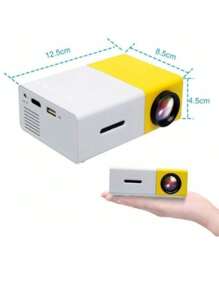 Projetor De Imagem Portátil 1080p Hd Show Retroprojetor - Amarelo - Visão 3