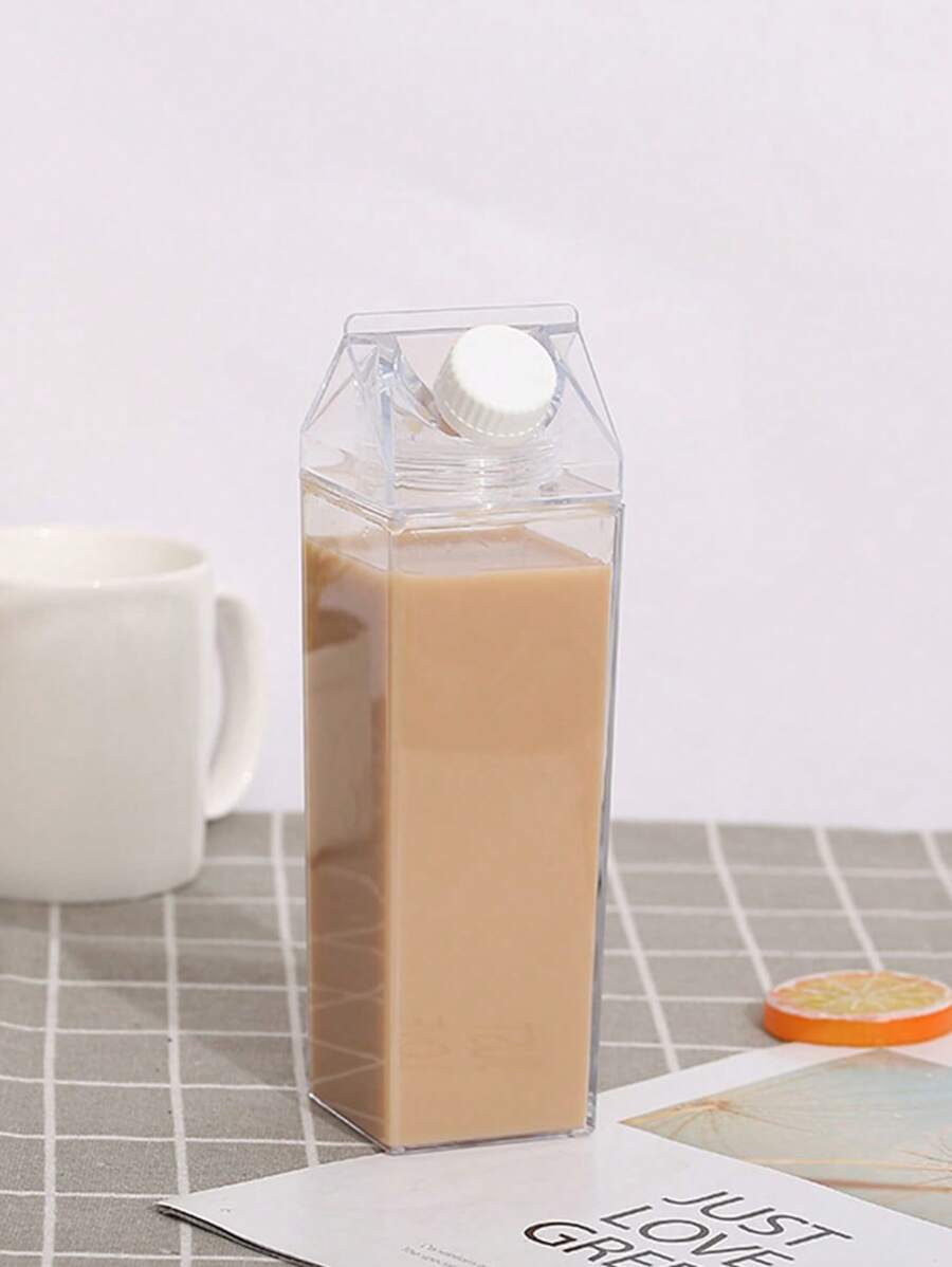 1 Miếng 500ml/1000ml Trong sáng Hộp sữa Nước Chai Chống rò rỉ Dễ thương Hình vuông Có thể mang đi Nước ép Chai Đối với Ngoài trời Thể thao Du lịch Cắm trại Trường học Hoạt động - Trong sáng - Xem 1