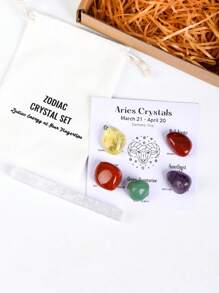 1 Set Conjunto De Regalo De Cristales De Constelaciones, Cristales Curativos De Signos Del Zodiaco Piedras De Nacimiento, Regalos De Piedras Curativas De La Astrología