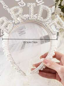 Diadema acolchada de perlas falsas elegante para boda, diadema acolchada de perlas marfil con velo, diadema de perlas, diadema acolchada de novia, diadema acolchada para uso formal, accesorio de pelo de boda, accesorio para despedida de soltera, accesorio de Halloween