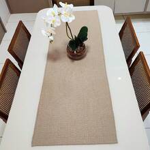 Caminho Trilho de Mesa Decorativo Linhão 1,80m x 0,50m Decoração - Avelã - Marrom - Visão 4
