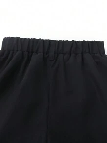 Kleine Jungen Sommer Lässig einfarbige Cargoshorts - Schwarz - Übersicht 5