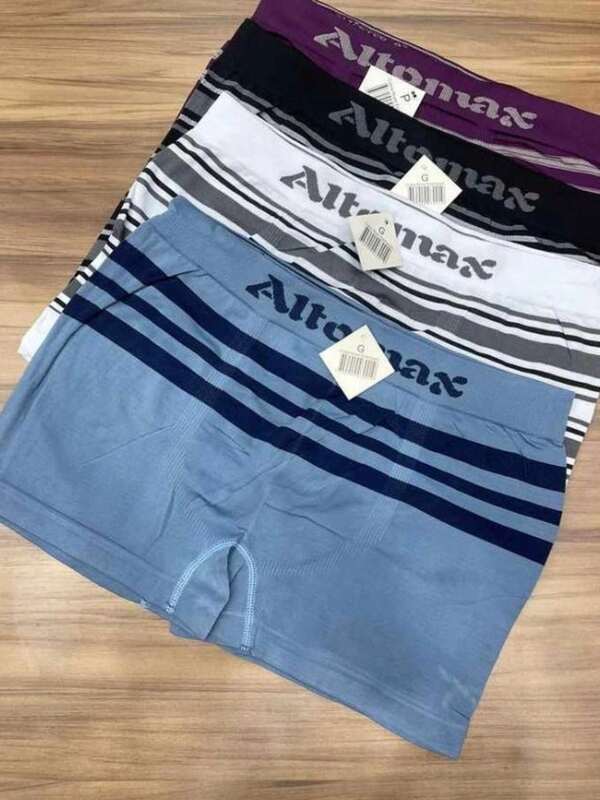 Kit com 12 Cuecas Boxer Poliamida Adulto Masculina Lisas do P ao GG