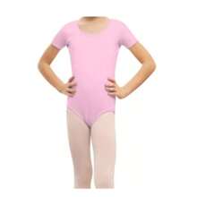 Leotardo Manga Corta Mujer Ballet, Gimnasia y Uso Diario 100% Seamless Sin Costuras Algodón Con Licra - Rosa - Ver 2