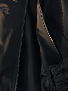 Chaqueta deportiva de mujer - Cortavientos de bloqueo de color - Cortavientos casual - Negro - Ver 8