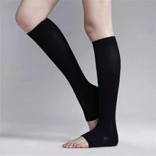 1 Pair Open Toe Compression Socks, Multifunctional Nylon & Spandex Sleep Support Stockings