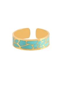 1pc Stainless Steel Open Rings For Women Fashion Gold Color Enamel Rings Female Jewelry Gift - Ring - View 12