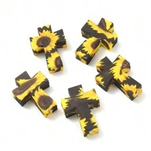 5pcs Silicone Cross Bead Pendants DIY Jewelry Making, Keychain Craft Focal Beads - Silicone Beads - View 8