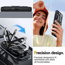 Unbeinst Compatible With Samsung Galaxy S24 / S24 Plus / S24 Ultra Case, [Built-In Slide Camera Cover & Rotatable Kickstand][2* Screen Protectors]Shockproof Anti-Scratch Samsung  S24 / S24 Plus / S24 Ultra 5G Case - Black - View 2
