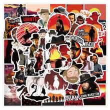 50 piezas Pegatinas de dibujos animados lindos de Red Dead Redemption en colores aleatorios para decorar vidrio/taza/portátil/funda de teléfono/maleta/refrigerador/computadora/cuaderno/escritorio, pegatinas impermeables y autoadhesivas para manualidades, scrapbooking y DIY