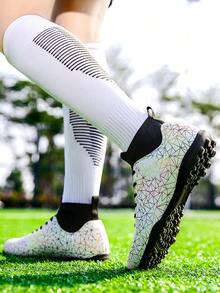 High Top Không giới tính Giày bóng đá Với Trụ Đối với Ngoài trời Tập huấn Và Cuộc thi Nhân tạo Sân cỏ Đất - Đen và trắng - Xem 5
