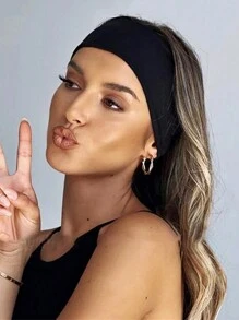 1pc Women's High-Quality Elastic Breathable Sweat-Absorbent Sports Headband Hair Band Turban Headband Sweatband, School Stuff, College, Headbands