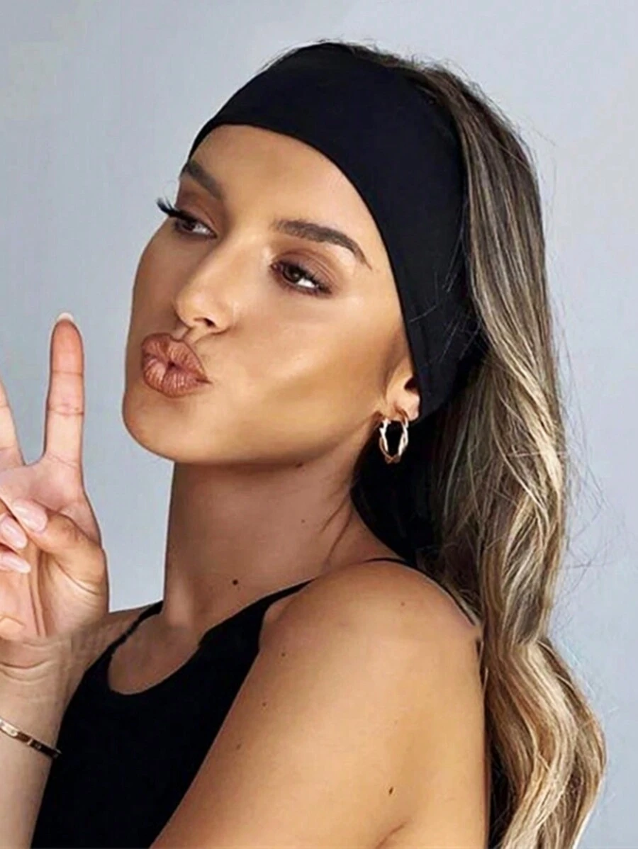 1pc Women's High-Quality Elastic Breathable Sweat-Absorbent Sports Headband Hair Band Turban Headband Sweatband, School Stuff, College, Headbands